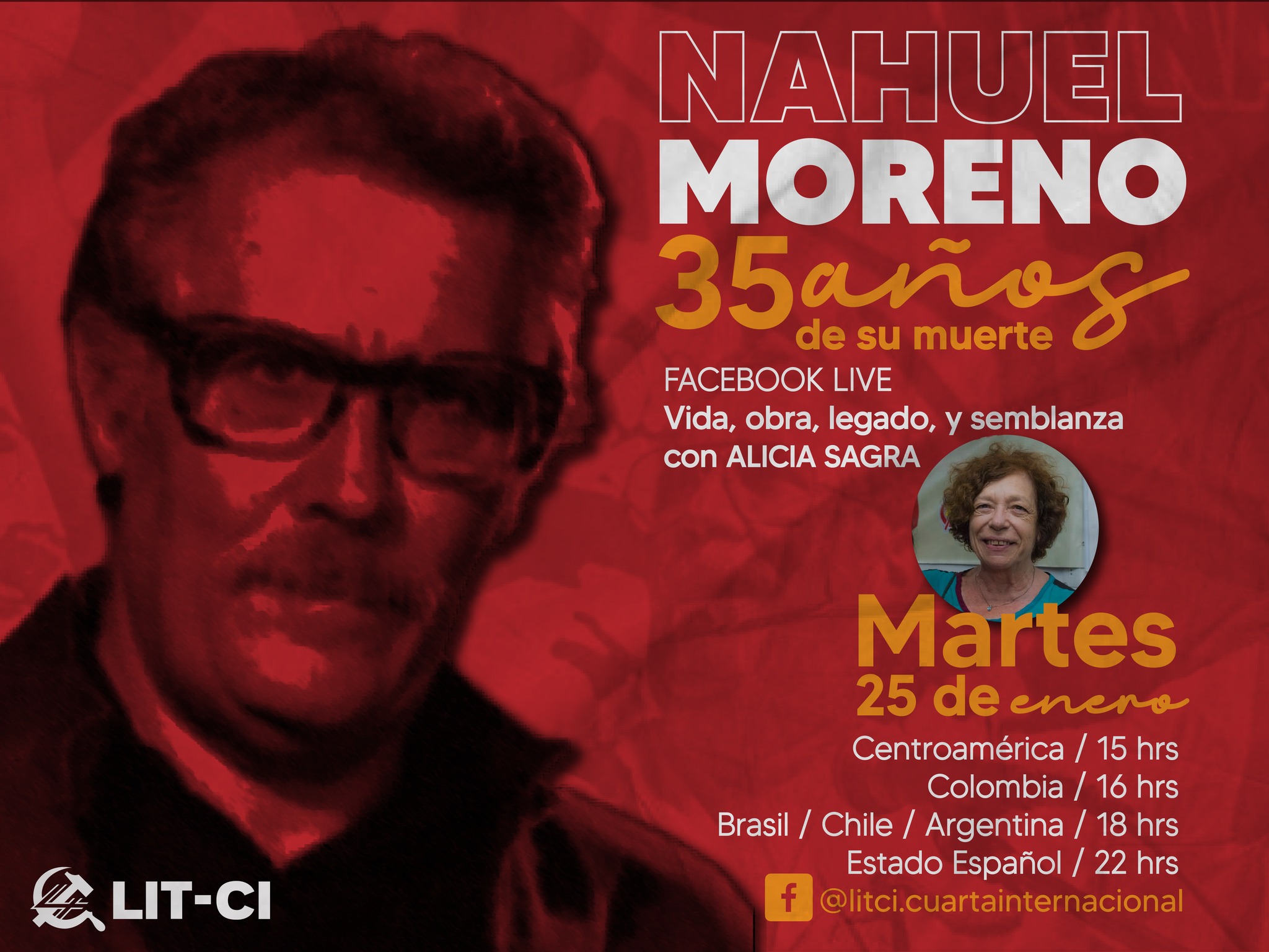 Nesta terça-feira, às 18h, tem live sobre Nahuel Moreno