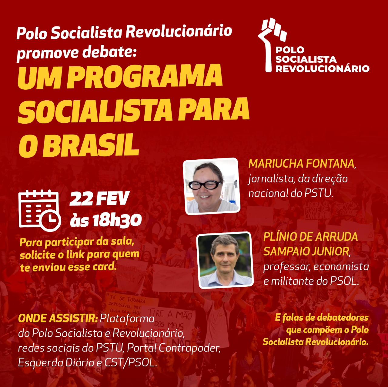 Nesta terça, às 18h30: Polo Socialista Revolucionário realiza plenária de debate programático