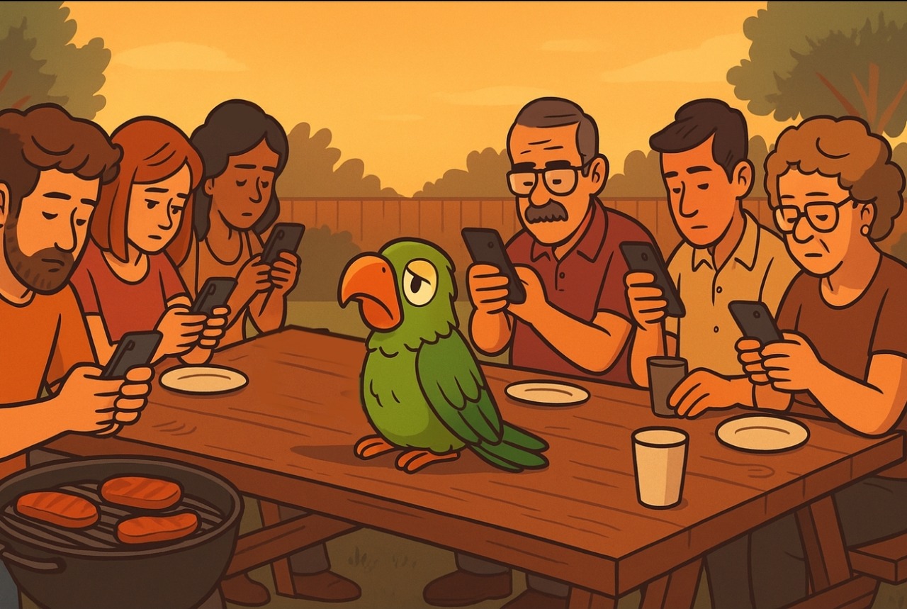 Ninguém mais conta piada de papagaio