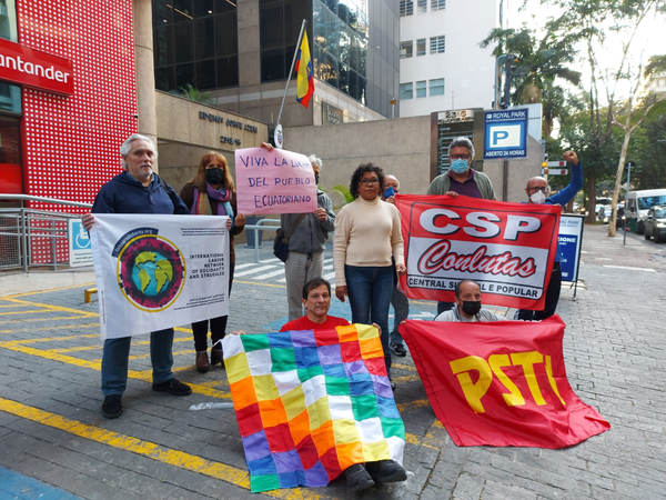 PSTU participou de ato público em apoio ao povo indígena do Equador