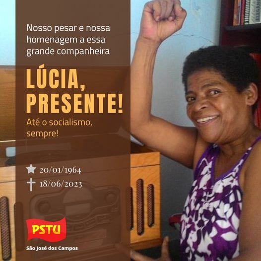 São José dos Campos (SP): Lúcia Rezende, presente!