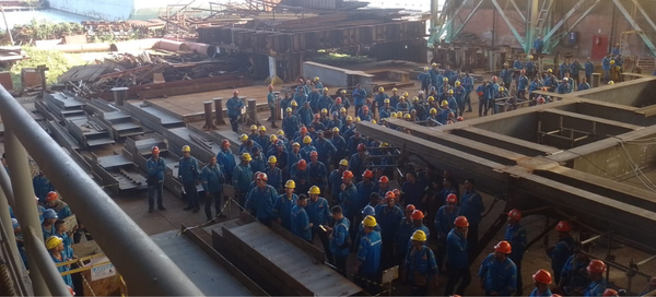 Trabalhadores do estaleiro Brasfels param as atividades para eleger Comissão de Fábrica
